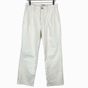 Abercrombie High Rise 90s Relaxed Jeans Sz 29 Short Ecru Ivory Casual Pant